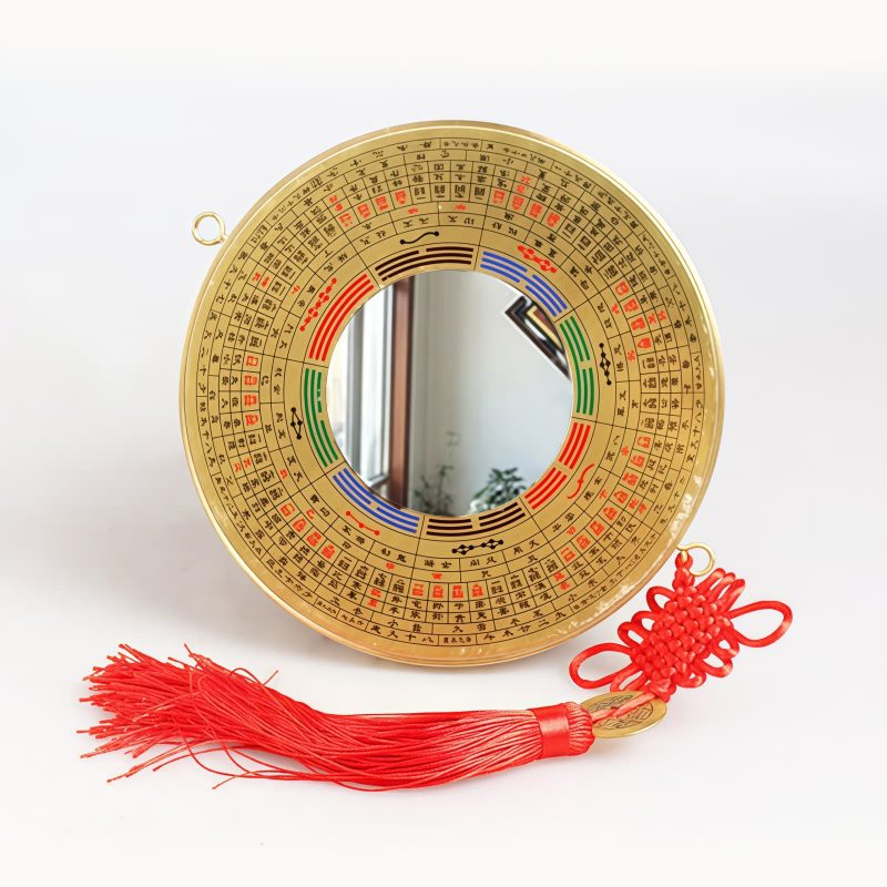 Chinese Copper Bagua Map with Knotting Design Chinese Copper Bagua Map with Knotting Design