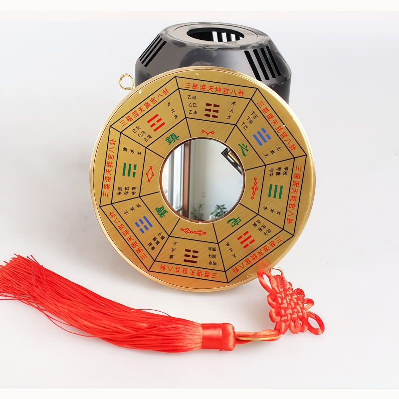 Chinese Copper Bagua Map with Knotting Design Chinese Copper Bagua Map with Knotting Design
