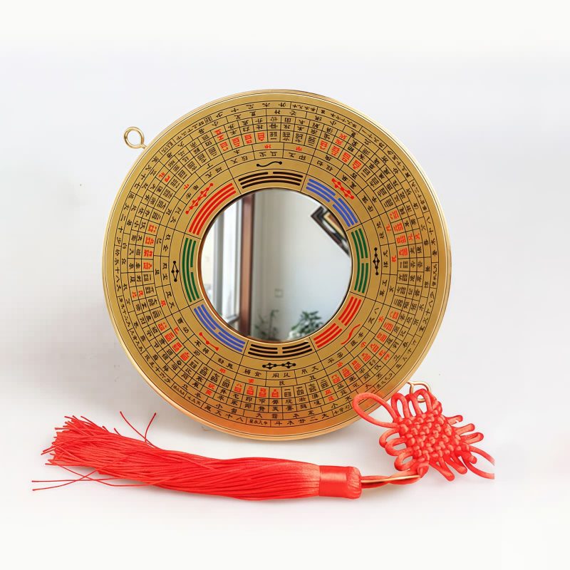 Chinese Copper Bagua Map with Knotting Design Chinese Copper Bagua Map with Knotting Design