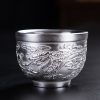 Chinese Dragon Phoenix Koi Fish Ceramic Teacup Chinese Dragon Phoenix Koi Fish Ceramic Teacup