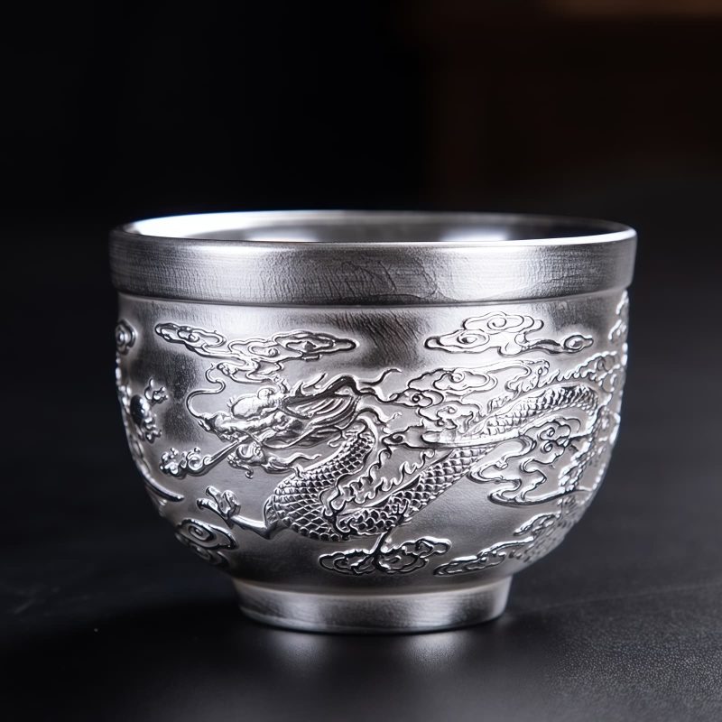 Chinese Dragon Phoenix Koi Fish Ceramic Teacup Chinese Dragon Phoenix Koi Fish Ceramic Teacup
