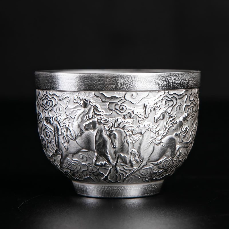 Chinese Dragon Phoenix Koi Fish Ceramic Teacup Chinese Dragon Phoenix Koi Fish Ceramic Teacup
