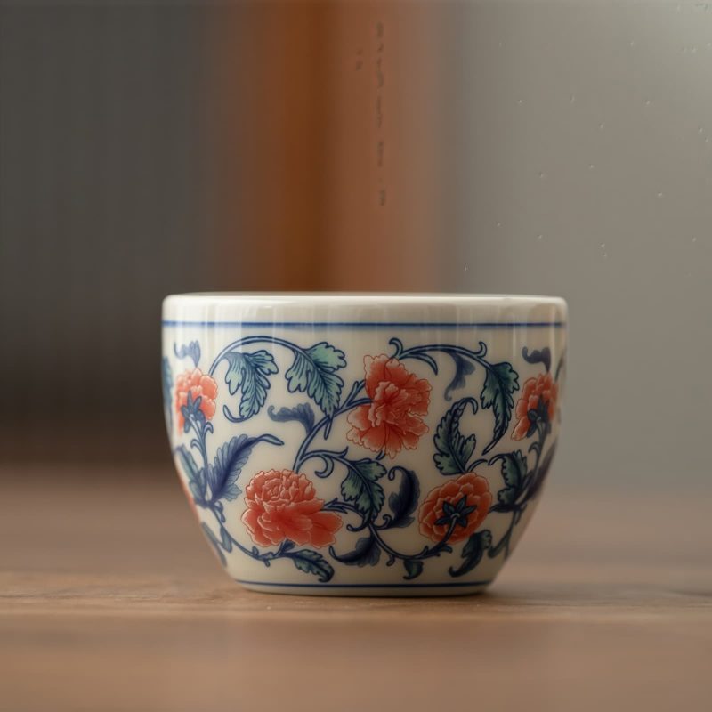 Chinese Ceramic Koi Fish Teacup