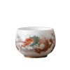 Chinese Ceramic Koi Fish Teacup with Phoenix Dragon Design Chinese Ceramic Koi Fish Teacup with Phoenix Dragon Design