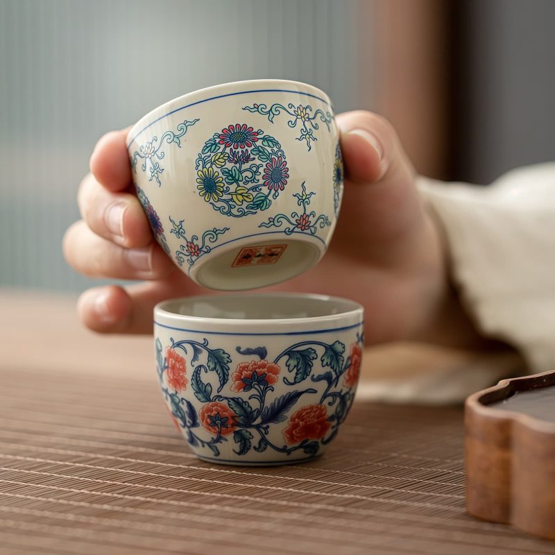 Chinese Ceramic Koi Fish Teacup