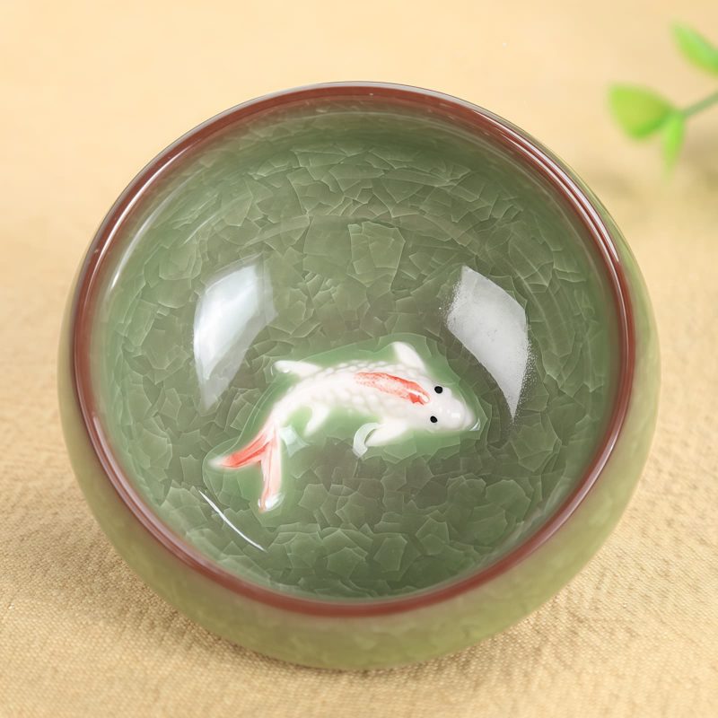 Chinese Ceramic Koi Fish Teacup 45ml Chinese Ceramic Koi Fish Teacup 45ml