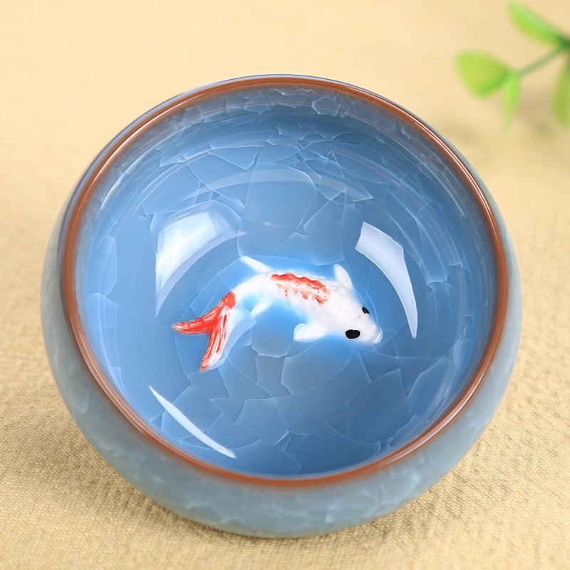 Chinese Ceramic Koi Fish Teacup 45ml Chinese Ceramic Koi Fish Teacup 45ml