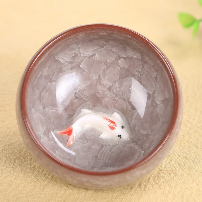 Chinese Ceramic Koi Fish Teacup 45ml Chinese Ceramic Koi Fish Teacup 45ml