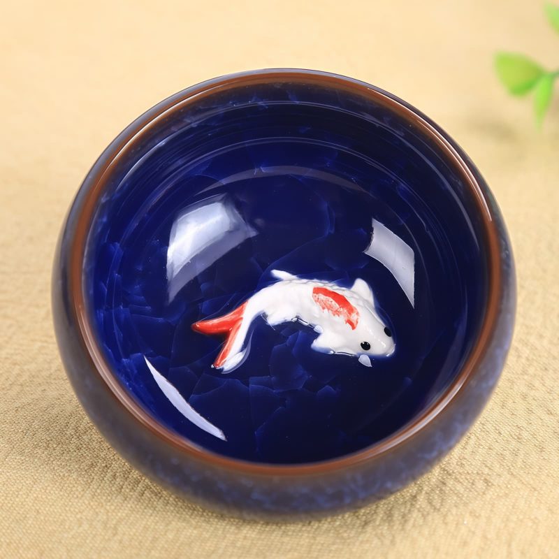 Chinese Ceramic Koi Fish Teacup 45ml Chinese Ceramic Koi Fish Teacup 45ml