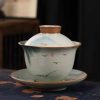Chinese Ceramic Gaiwan Koi Fish Teacup Set with Saucer and Lid Chinese Ceramic Gaiwan Koi Fish Teacup Set with Saucer and Lid