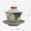 Chinese Ceramic Gaiwan Koi Fish Teacup Set with Saucer and Lid Chinese Ceramic Gaiwan Koi Fish Teacup Set with Saucer and Lid
