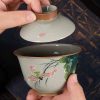Chinese Ceramic Gaiwan Koi Fish Teacup Set with Saucer and Lid Chinese Ceramic Gaiwan Koi Fish Teacup Set with Saucer and Lid