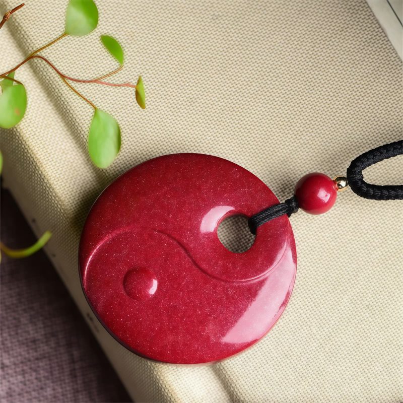 Cinnabar Laughing Buddha Yin Yang Pendant Necklace Cinnabar Laughing Buddha Yin Yang Pendant Necklace