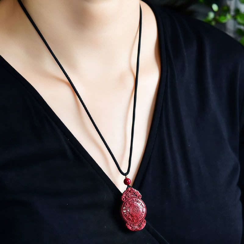 Cinnabar Laughing Buddha Yin Yang Pendant Necklace Cinnabar Laughing Buddha Yin Yang Pendant Necklace