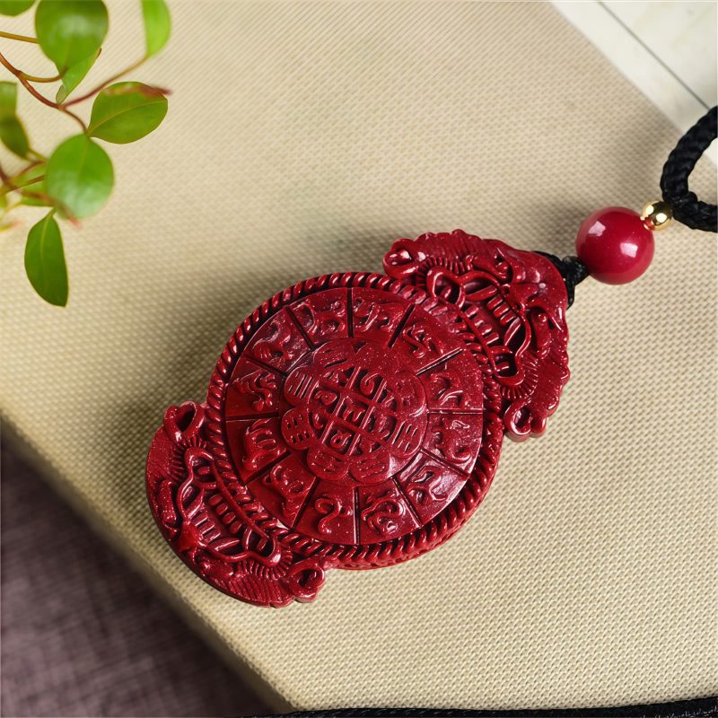 Cinnabar Laughing Buddha Yin Yang Pendant Necklace Cinnabar Laughing Buddha Yin Yang Pendant Necklace