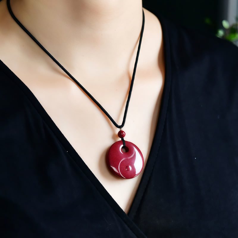 Cinnabar Laughing Buddha Yin Yang Pendant Necklace Cinnabar Laughing Buddha Yin Yang Pendant Necklace