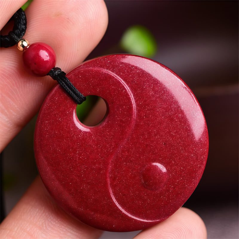Cinnabar Laughing Buddha Yin Yang Pendant Necklace Cinnabar Laughing Buddha Yin Yang Pendant Necklace