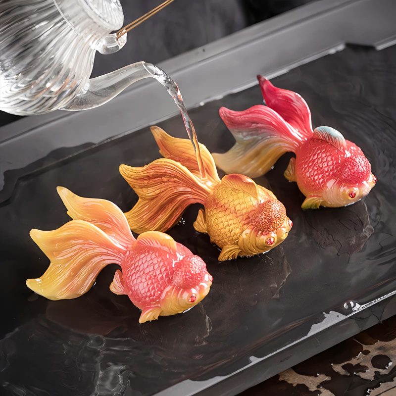 Figura de Resina de Peixe Koi que Muda de Cor Color Changing Koi Fish Resin Figurine