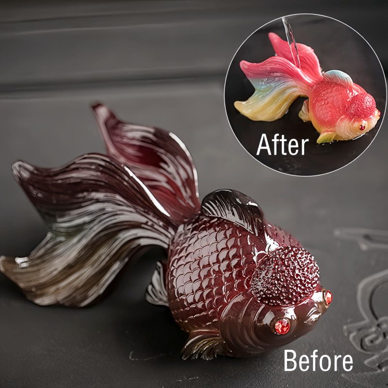 Figura de Resina de Peixe Koi que Muda de Cor Color Changing Koi Fish Resin Figurine