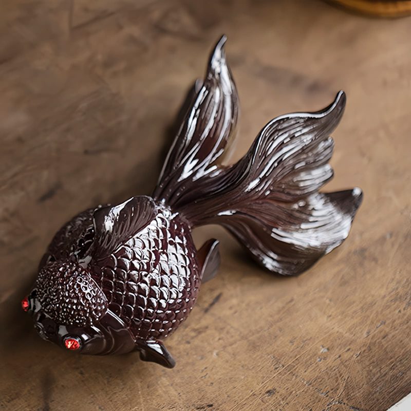 Figura de Resina de Peixe Koi que Muda de Cor Color Changing Koi Fish Resin Figurine