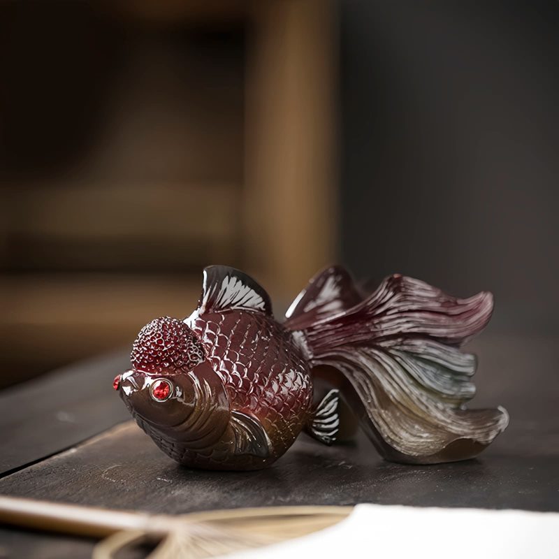Figura de Resina de Peixe Koi que Muda de Cor Color Changing Koi Fish Resin Figurine