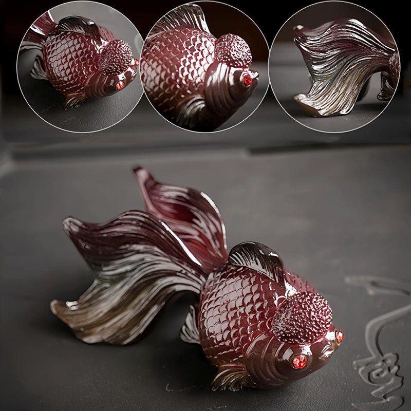 Figura de Resina de Peixe Koi que Muda de Cor Color Changing Koi Fish Resin Figurine