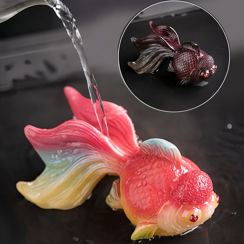 Figura de Resina de Peixe Koi que Muda de Cor Color Changing Koi Fish Resin Figurine