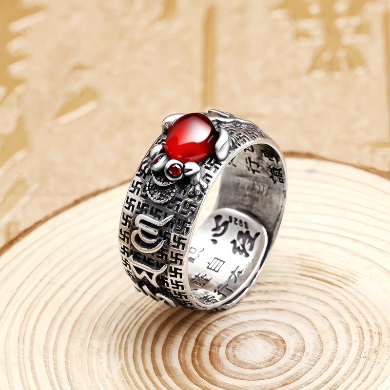 Copper Garnet PiXiu Wealth Adjustable Ring Copper Garnet PiXiu Wealth Adjustable Ring
