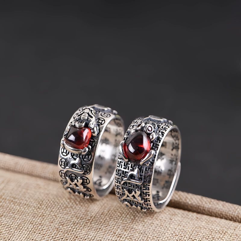 Copper Garnet PiXiu Wealth Adjustable Ring Copper Garnet PiXiu Wealth Adjustable Ring
