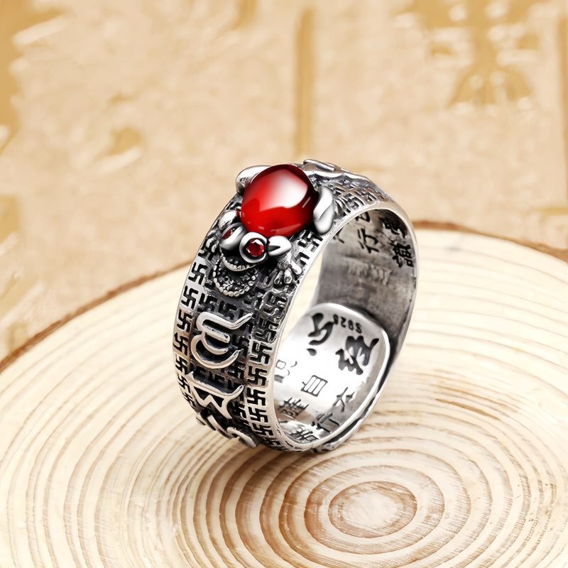 Copper Garnet PiXiu Wealth Adjustable Ring Copper Garnet PiXiu Wealth Adjustable Ring
