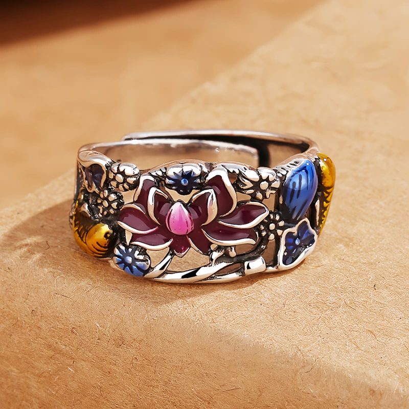 Copper Koi Fish Lotus Luck Ring Copper Koi Fish Lotus Luck Ring