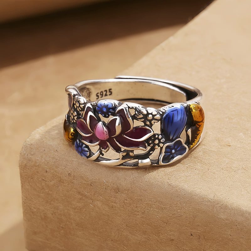 Copper Koi Fish Lotus Luck Ring Copper Koi Fish Lotus Luck Ring