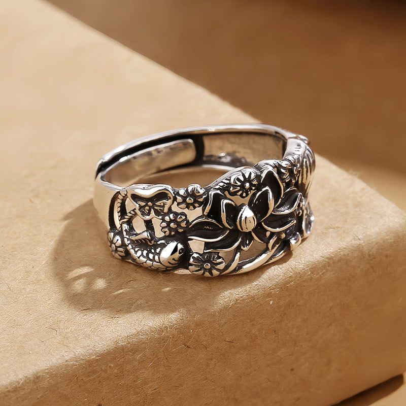 Copper Lotus Koi Fish Enlightenment Ring Copper Lotus Koi Fish Enlightenment Ring
