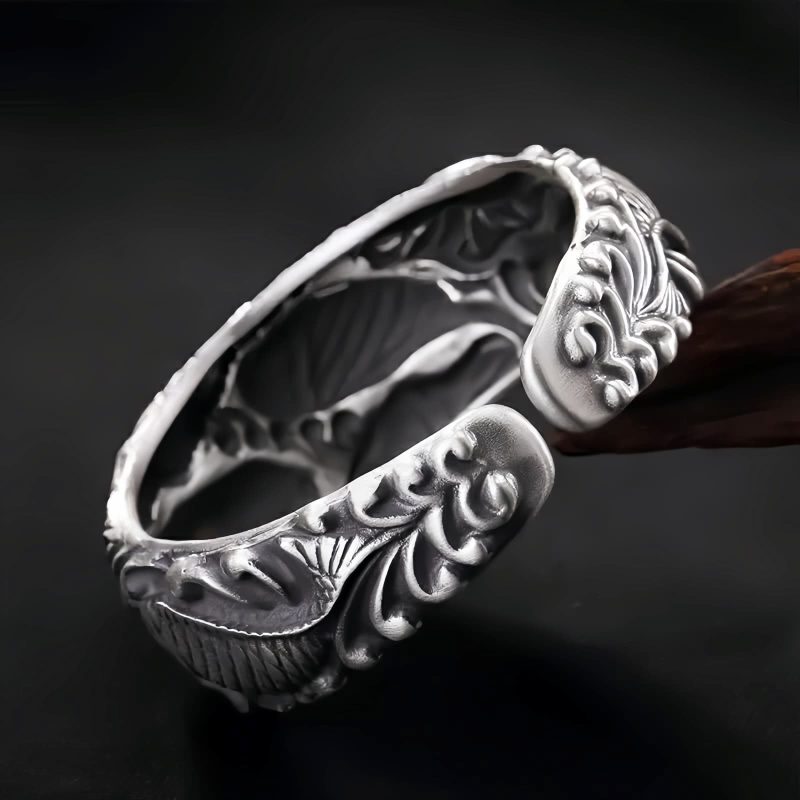Copper Plated Silver Koi Fish Lotus Wealth Bracelet Copper Plated Silver Koi Fish Lotus Wealth Bracelet