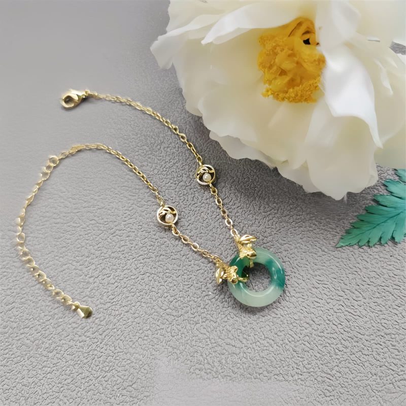 Cyan Jade Koi Fish Harmony Bracelet Cyan Jade Koi Fish Harmony Bracelet