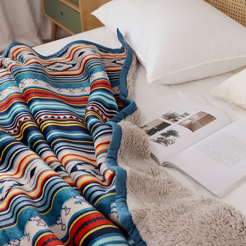 Manta Geométrica de Textura Macia Geometric Soft Throw Blanket