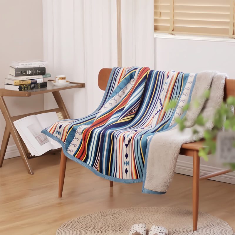 Manta Geométrica de Textura Macia Geometric Soft Throw Blanket