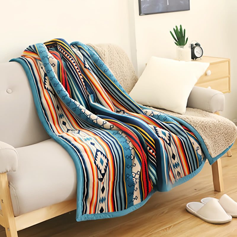 Manta Geométrica de Textura Macia Geometric Soft Throw Blanket
