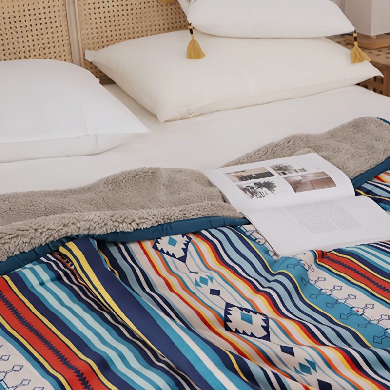 Manta Geométrica de Textura Macia Geometric Soft Throw Blanket