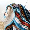 Manta Geométrica de Textura Macia Geometric Soft Throw Blanket