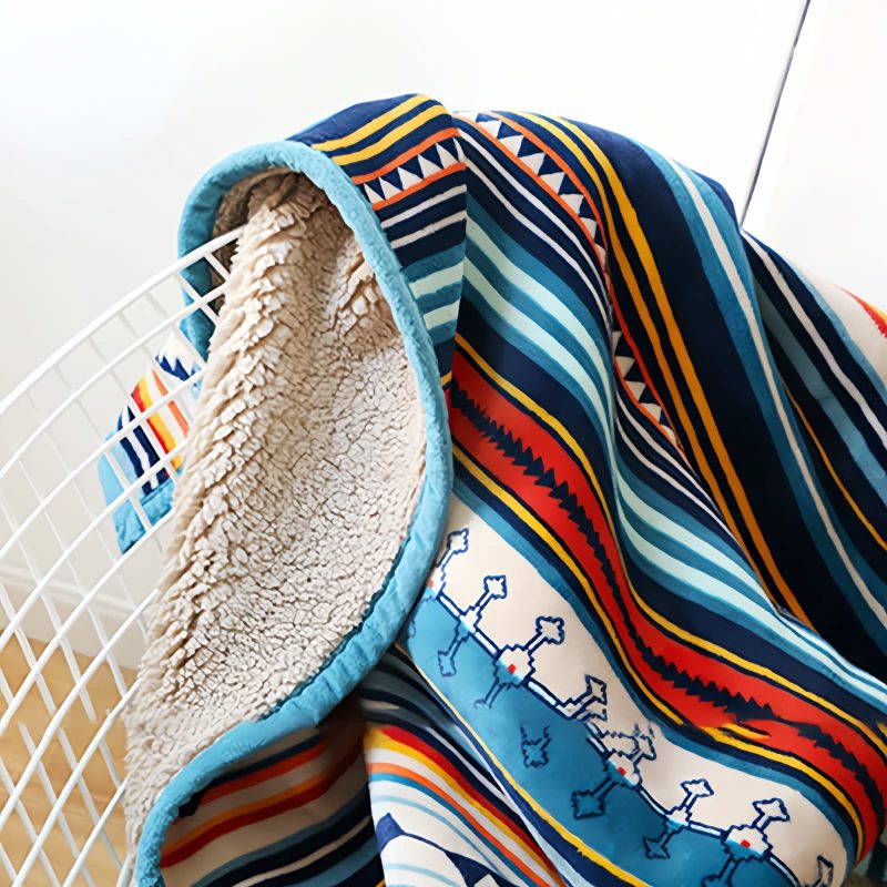 Manta Geométrica de Textura Macia Geometric Soft Throw Blanket
