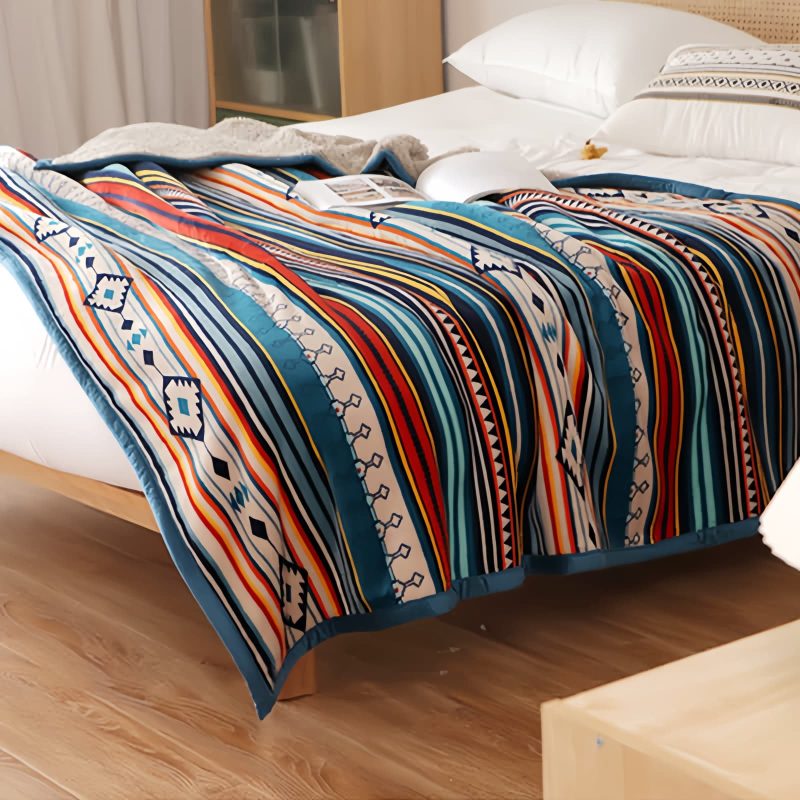 Manta Geométrica de Textura Macia Geometric Soft Throw Blanket
