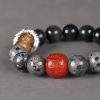 Schutzarmband aus Goldglanz-Obsidian und Rotem Achat Gold Sheen Obsidian Red Agate Protection Bracelet