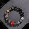 Schutzarmband aus Goldglanz-Obsidian und Rotem Achat Gold Sheen Obsidian Red Agate Protection Bracelet