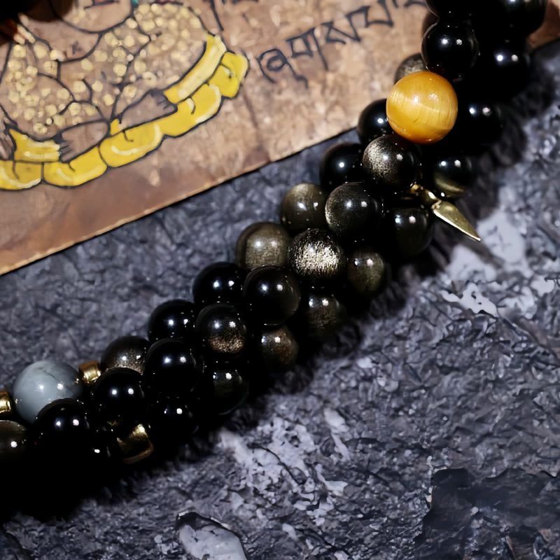 Gold Sheen Obsidian Tiger Eye Wealth Bracelet Gold Sheen Obsidian Tiger Eye Wealth Bracelet