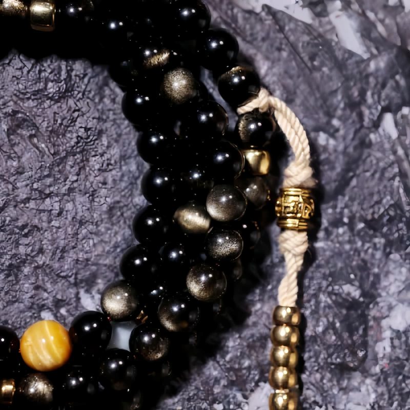 Gold Sheen Obsidian Tiger Eye Wealth Bracelet Gold Sheen Obsidian Tiger Eye Wealth Bracelet