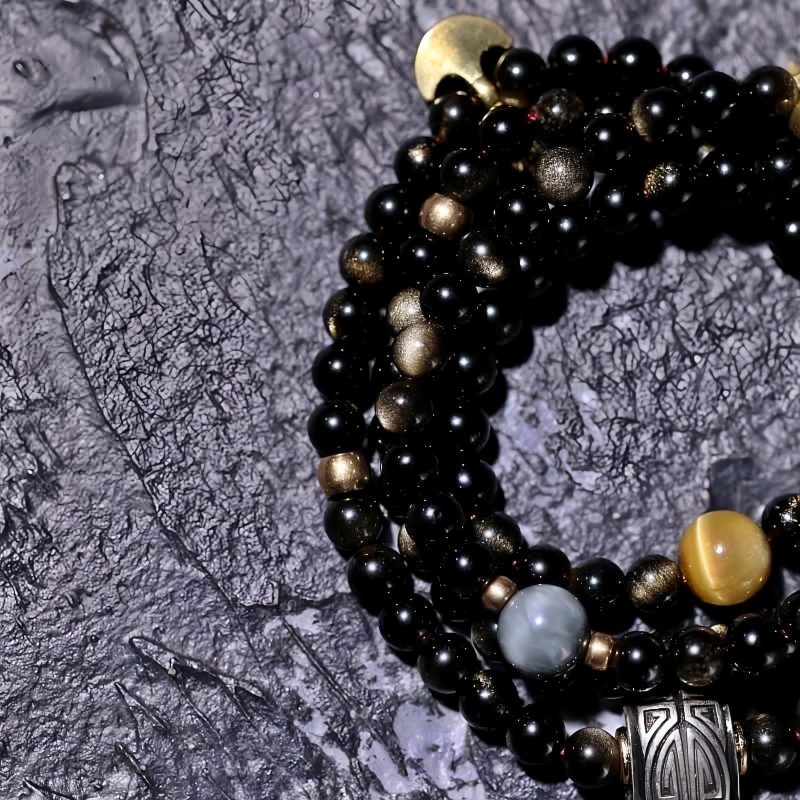 Gold Sheen Obsidian Tiger Eye Wealth Bracelet Gold Sheen Obsidian Tiger Eye Wealth Bracelet