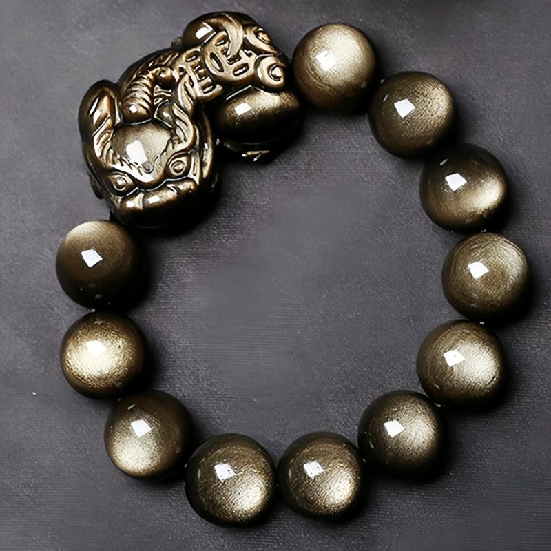 Golden Obsidian PiXiu Protection Bracelet Golden Obsidian PiXiu Protection Bracelet