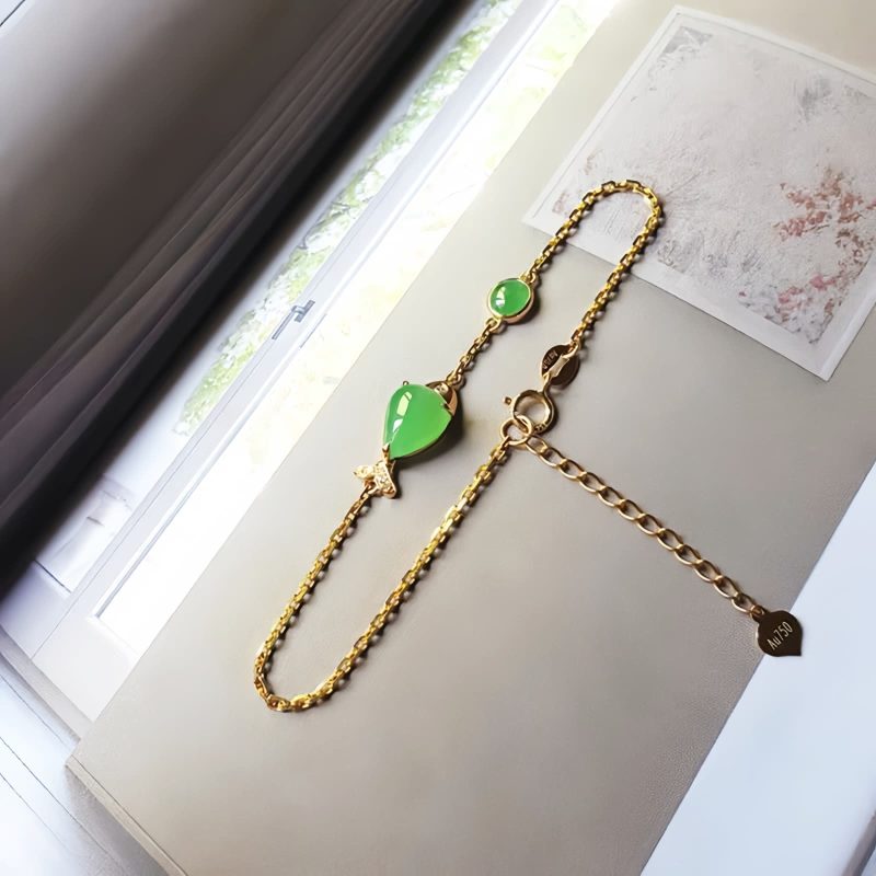 Green Chalcedony Koi Fish Strength Bracelet Green Chalcedony Koi Fish Strength Bracelet