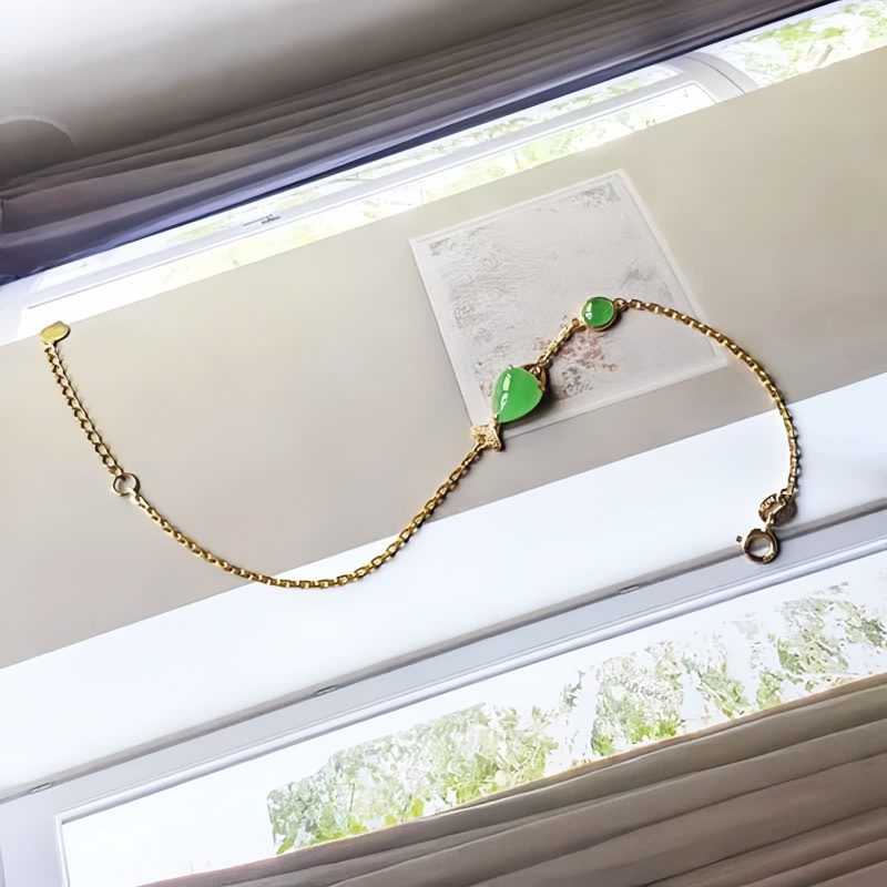 Green Chalcedony Koi Fish Strength Bracelet Green Chalcedony Koi Fish Strength Bracelet